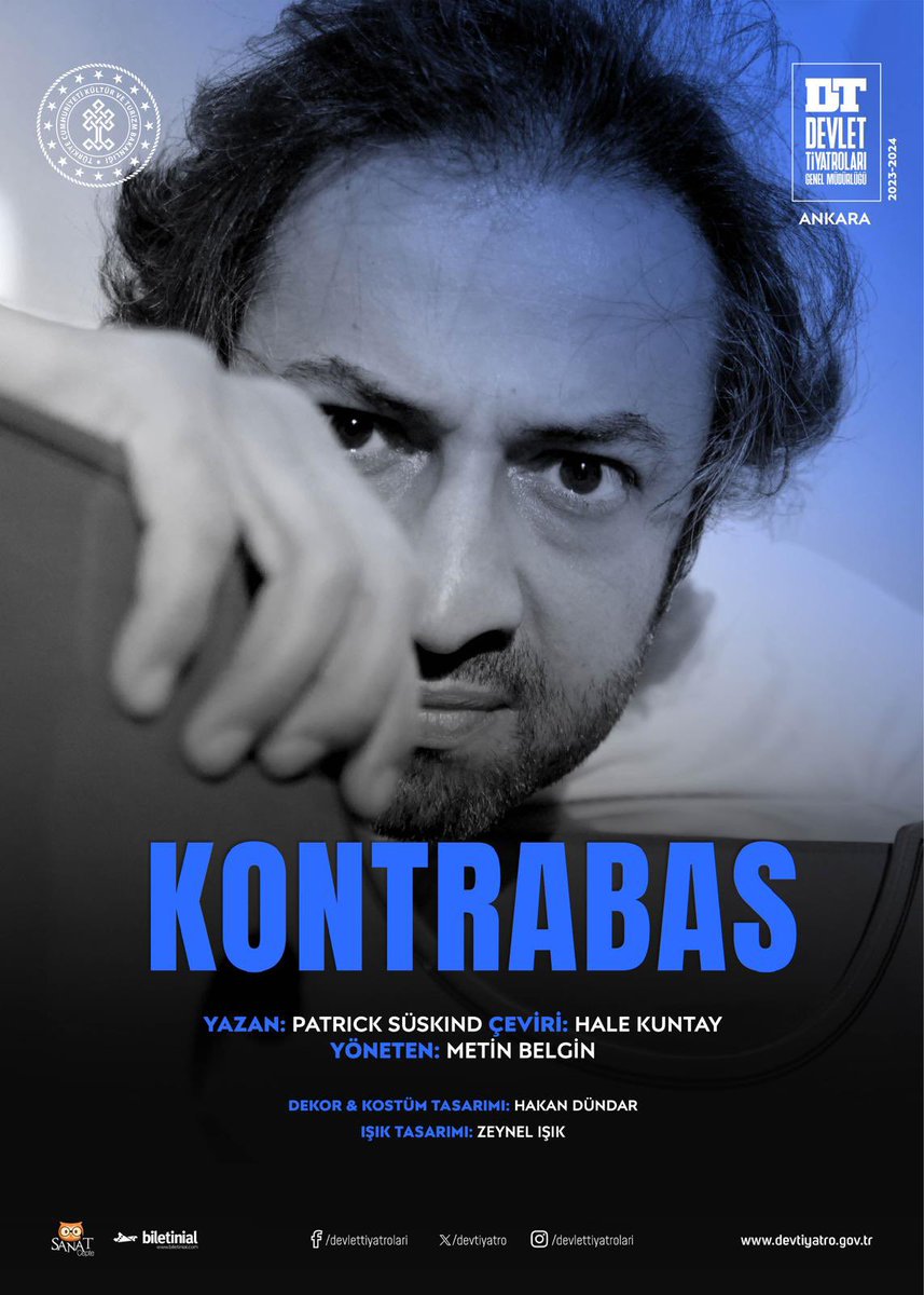 🎭İzmir Devlet Tiyatrosu’nda bu hafta🎭

📍Konak Sahnesi 
 “KONTRABAS”

1 Ekim Salı 20.00
2 Ekim Çarşamba 20.00
3 Ekim Perşembe 20.00
4 Ekim Cuma 20.00
5 Ekim Cumartesi 15.00-20.00