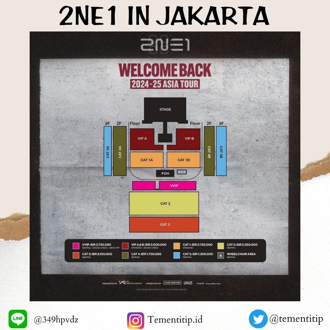 tementitip's tweet photo. 📍2NE1 In Jakarta,
Beach City International Stadium, 
23 November 2024

💰VVIP 4,727,500
💰VIP    3,865,000
💰Cat 1 3,577,500
💰Cat 2 3,347,500
💰Cat 3 2,830,000
💰Cat 4 2,370,000
💰Cat 5 1,910,000

HARGA SUDAH INCLUDE JASTIP dan TAX

✅5% Website penjualan

👇 https://t.co/HB3IpueZ5F