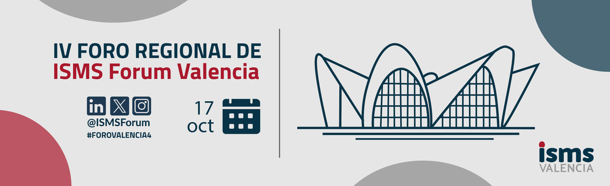 DotForce_Spain's tweet photo. 📅 ¡Visítanos en el IV Foro Regional de @ISMSForum Valencia el 17 de octubre! Estaremos allí con nuestros amigos de @corelight_inc.

Y ven a la mesa redonda "El riesgo, la probabilidad y la frecuencia. ¿Nos preparamos para el impacto?" con @JoseLuis_Pozo.

https://t.co/kXywdUX9Vn https://t.co/RkaVr0JuBl