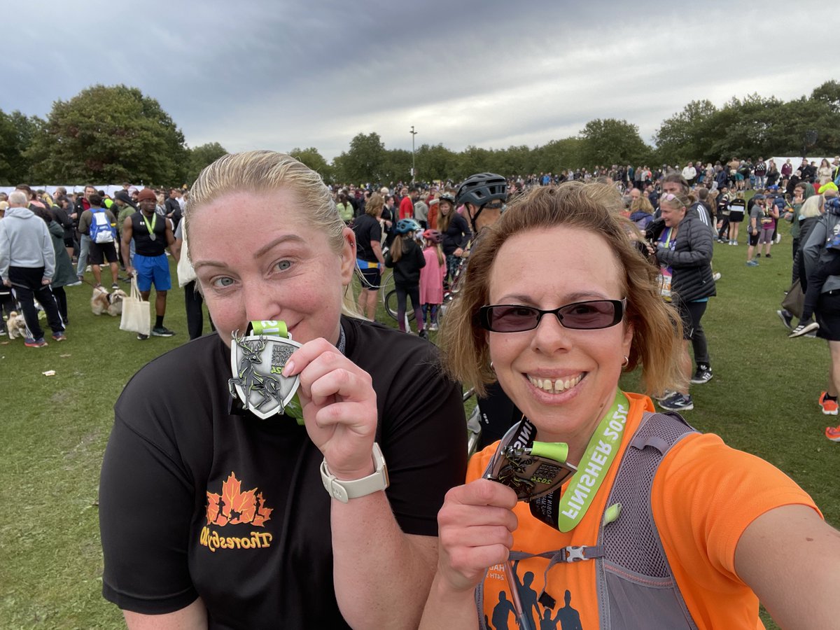 We did it for the 2nd time and shaved 14 mins off our time 💪🙌💪🙌<a href="/RobinHoodHalf/">Robin Hood Marathon Events</a> fantastic event with perfect weather 🌦️ an interesting route through the city of Nottingham &amp; <a href="/WollatonHall/">Wollaton Hall</a> park. Well done to the runners 🏃🏻‍♀️ 🏃🏻&amp; organisers 🫶