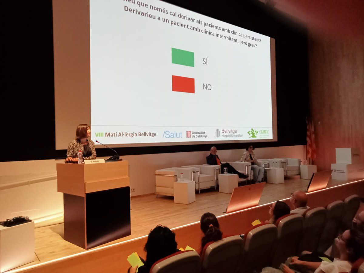 CAMFiC's tweet photo. 1a taula de #MatiAl·lèrgiaBellvitge: Parlant sobre els criteris de derivació en rinitis, conjuntivitis i rinosinusitis https://t.co/7TJYWCSCUw