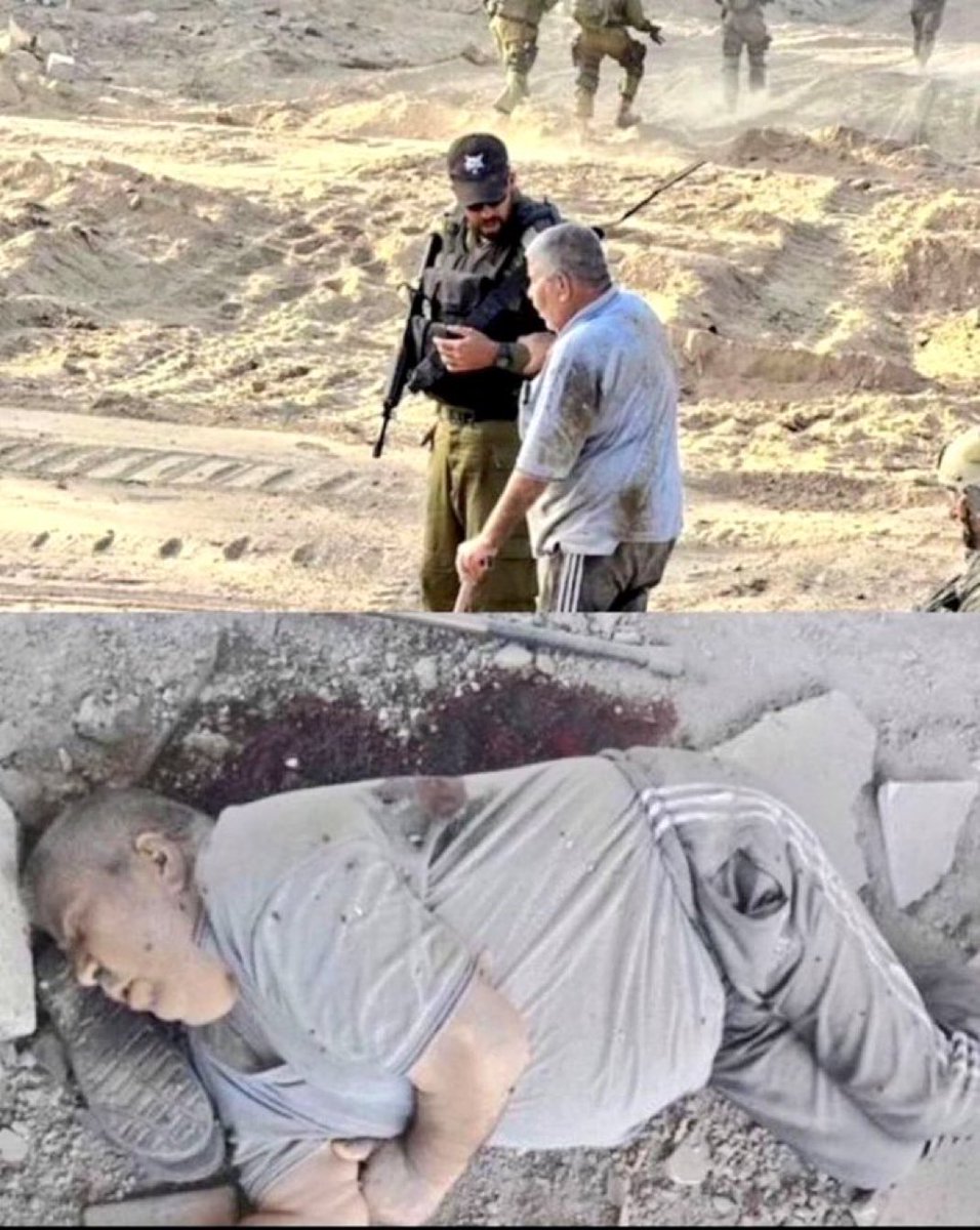 Yahudi t.rö...ler bu yaşlı Filistinli adama yardım ediyormuş gibi yaptılar. 

Fotoğraf çekimi bitince onu sırtından vurup ölüme terk ettiler.

Dünyanın en Korkak ve en aşağılık milleti...
---
İsrail #savaş Tel Aviv'de Irak Suriye  Amerika #SONDAKİKA