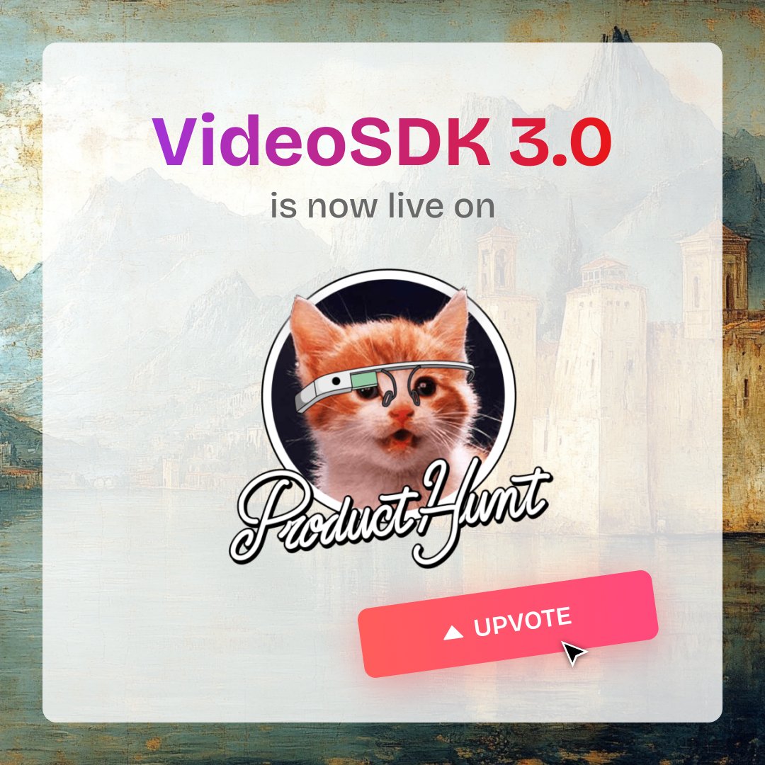 🎉 WE'RE LIVE ON PRODUCT HUNT 🎉

Please take a moment to check it out, upvote, and share your thoughts 🙏

Help us reach #1 Product Of The Day 🥇

🔗 Check it out here! -> lnkd.in/dEu_ASMr

𝘐𝘵’𝘭𝘭 𝘵𝘢𝘬𝘦 𝘭𝘦𝘴𝘴 𝘵𝘩𝘢𝘯 30 𝘴𝘦𝘤𝘰𝘯𝘥𝘴 ⏱️

#ProductHunt #VideoSDK