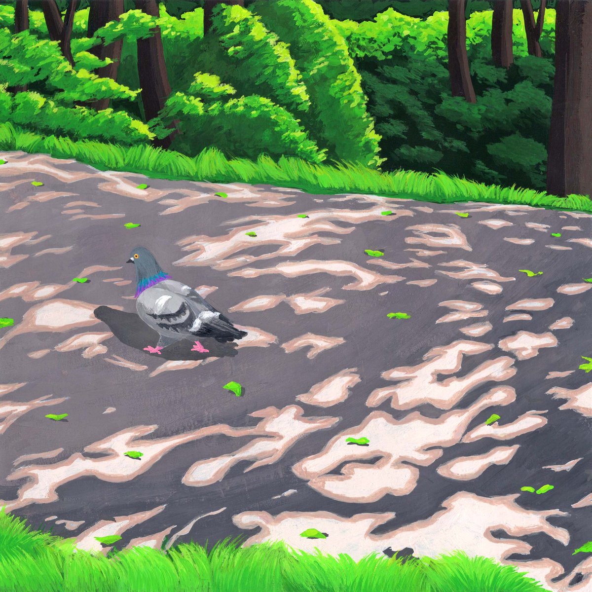 macyans's tweet photo. 鳩の居る風景_木陰
Landscape with pigeons_Shade of a tree

#イラスト #イラストレーション #鳩 #ハト #鳥
#illustration #pigeon #bird
#アクリル画 #アクリル絵の具 #アクリルガッシュ https://t.co/S4Zv5Jece5