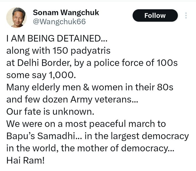 Sonam Wangchuk stayed quiet about climate activism while #Ladakh was part of Jammu &amp; Kashmir—maybe out of fear or alliance with the Mufti-Abdullah families

But just within 5 years of #Ladakh becoming a Union Territory, his 'Magsaysay virus' kicked in" #PseudoActivist