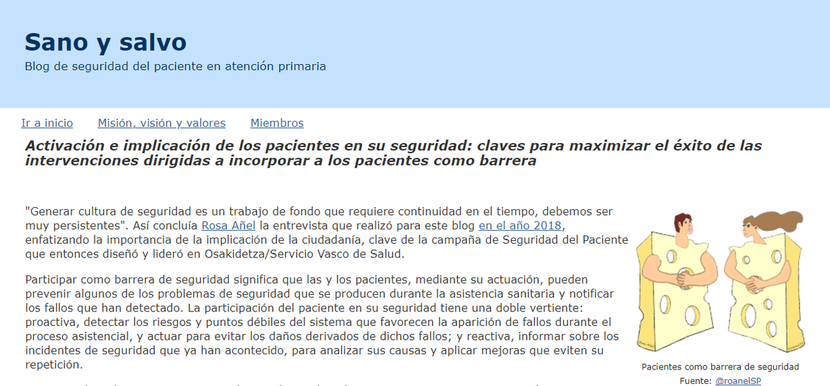 Activación e implicación del paciente en su seguridad: claves para maximizar el éxito de las intervenciones dirigidas a incorporar a los pacientes como barrera
Resultados estudio de investigación publicados en la <a href="/RevClinMedFam/">Revista Clínica de Medicina de Familia</a> 
+ info: sano-y-salvo.blogspot.com/2024/10/activa…
#SegPac #PtSafety