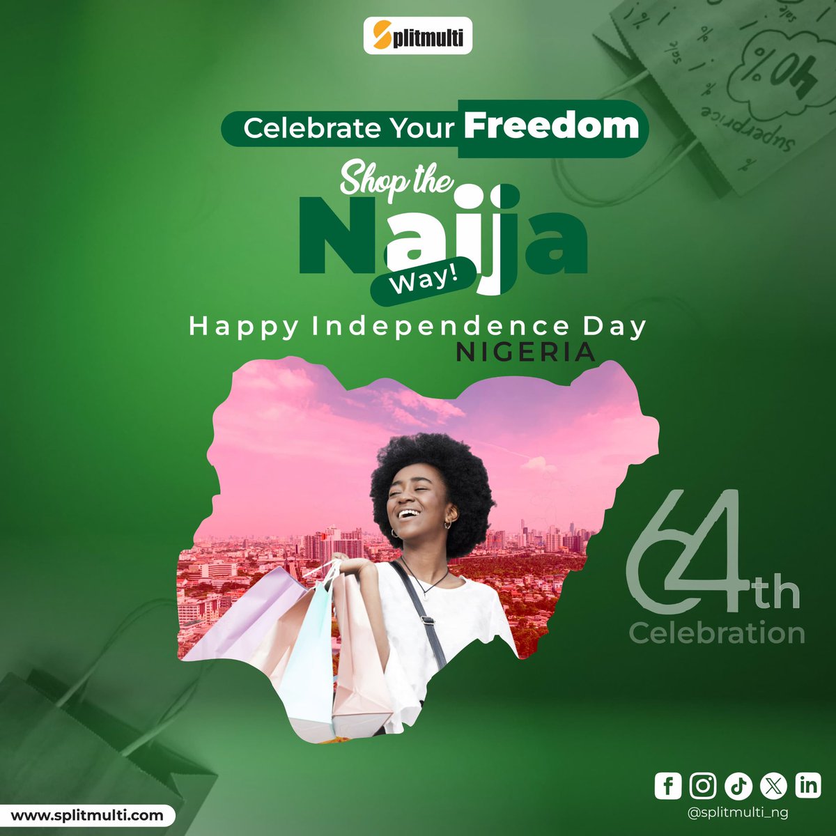 splitmulti_ng's tweet photo. Celebrate your freedom! ππ
Happy Independence Day Nigeria! π³π¬π³π¬
#independenceday #splitmulti https://t.co/ENUNAVf3ck