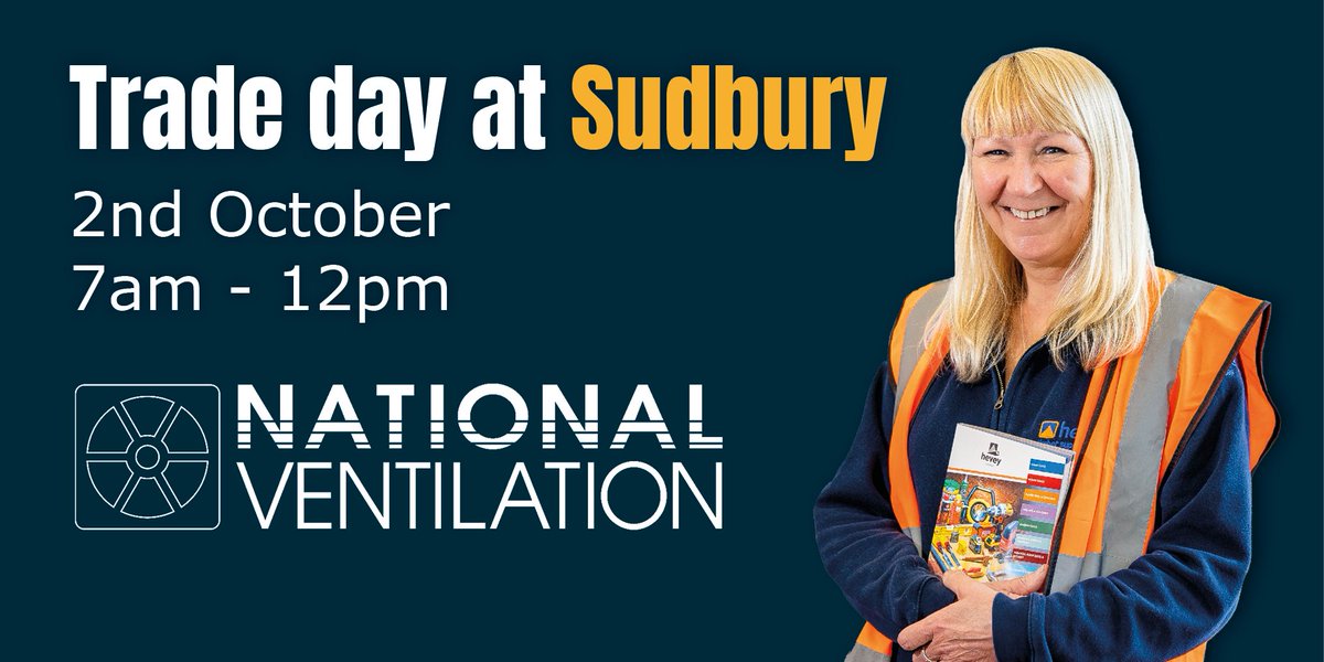 Hevey Building Supplies (@heveybs) on Twitter photo Join us at our #Sudbury branch for a Trade Day on Wednesday, 2 October and meet <a href="/Natventilation/">National Ventilation</a>
Discover the new range of #monsoonproducts 𖣘
#tradeday #electrical #buildersmerchants #ventilation #madeinuk Join us at our #Sudbury branch for a Trade Day on Wednesday, 2 October and meet <a href="/Natventilation/">National Ventilation</a>
Discover the new range of #monsoonproducts 𖣘
#tradeday #electrical #buildersmerchants #ventilation #madeinuk