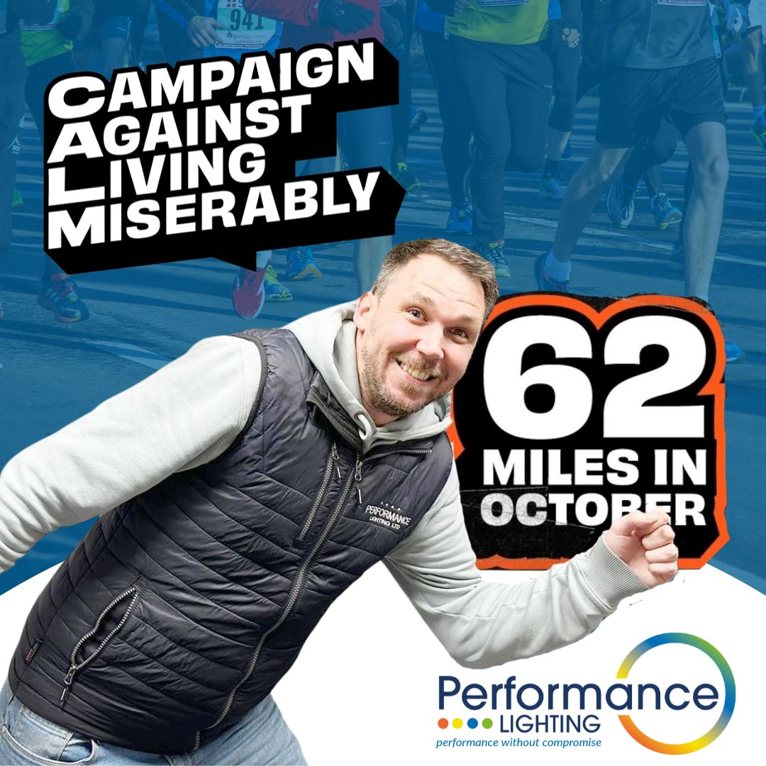 Big shoutout to our very own Pete, who's taking on the 62 Miles in October challenge in support of Campaign Against Living Miserably (CALM)!

Want to support? thecalmzone.net/events/62-mile…

#62MilesInOctober #SupportCALM #SuicidePrevention #CALM