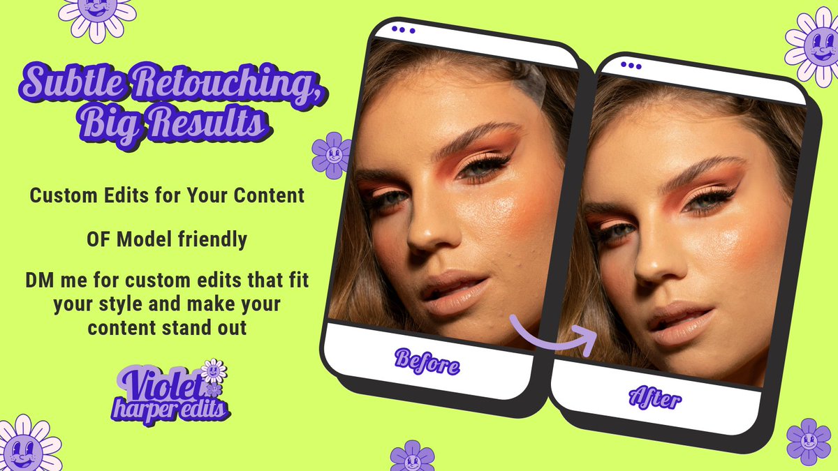 violetharper666's tweet photo. Here's a before and after retouch, focusing on enhancing natural beauty without losing that authentic look. Whether it's for your Only fans, social media or personal branding, I create edits that highlight your best features while keeping it real.

Only Fans-Friendly 💜 https://t.co/zGgQWqKF9t