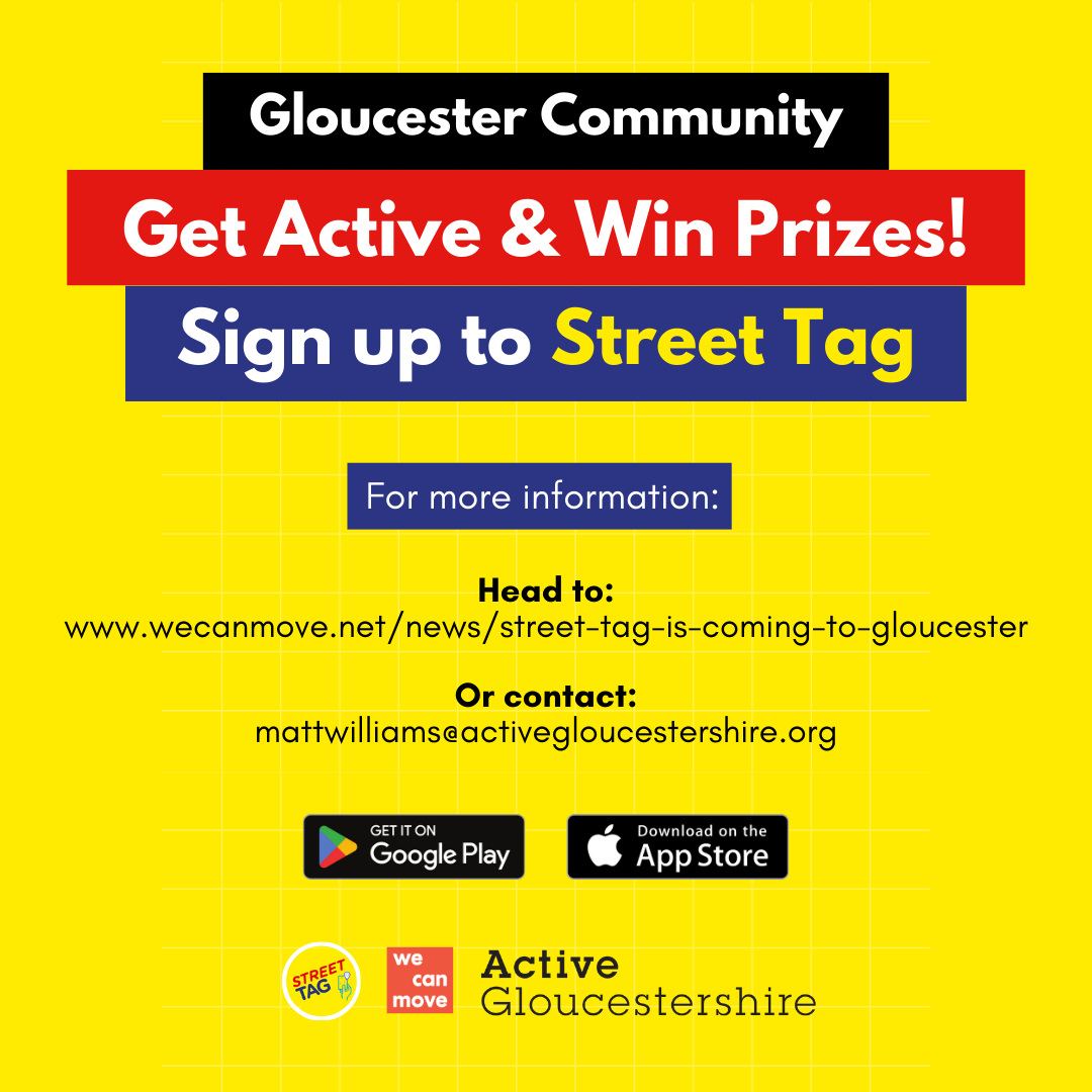 The Street Tag Programme has officially launched in Gloucestershire!🎉

Turn your daily walks, runs, or bike rides into a fun game while staying active and exploring our beautiful community.

📅 Season Date: 1st October to 27th November, 2024.

#StreetTagGloucester