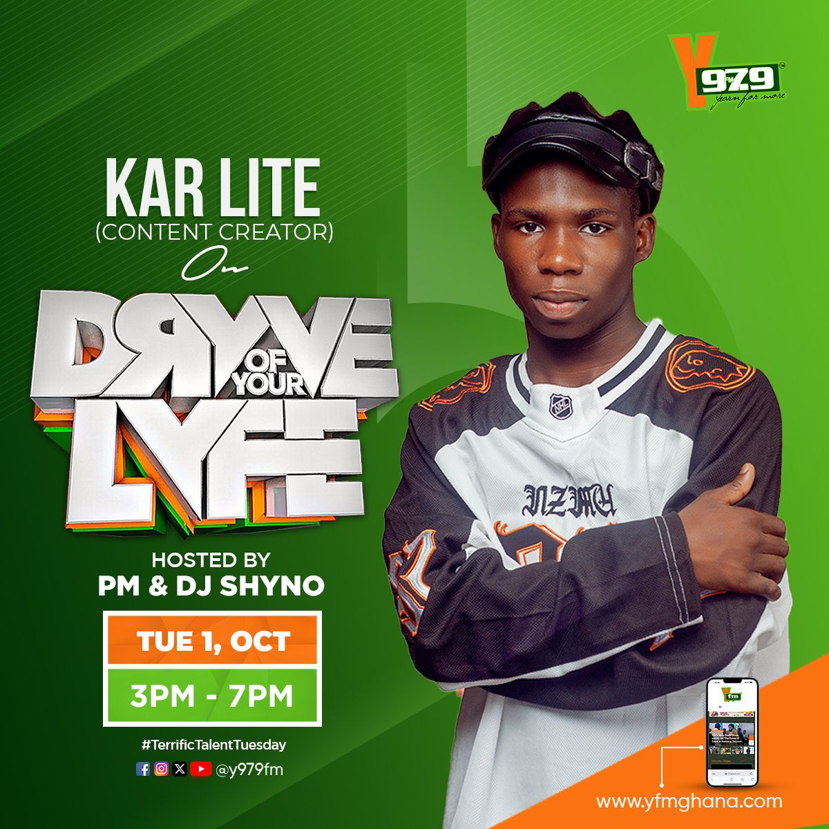 PmDePresenter's tweet image. #TerrificTalentTuesday Edition of #TheDrYve on @Y979FM.

Tuba! Tuba! Tuba! K3 kivo. The hottest sensation on socials right now @karlite_xo will be my guest for today on #TheDrYve.

I am the Talent Ambassador ❤️

#UrbanRadioBeast  #Energygod #MadeByGod #UpnessStill #Blaklaaa 💥