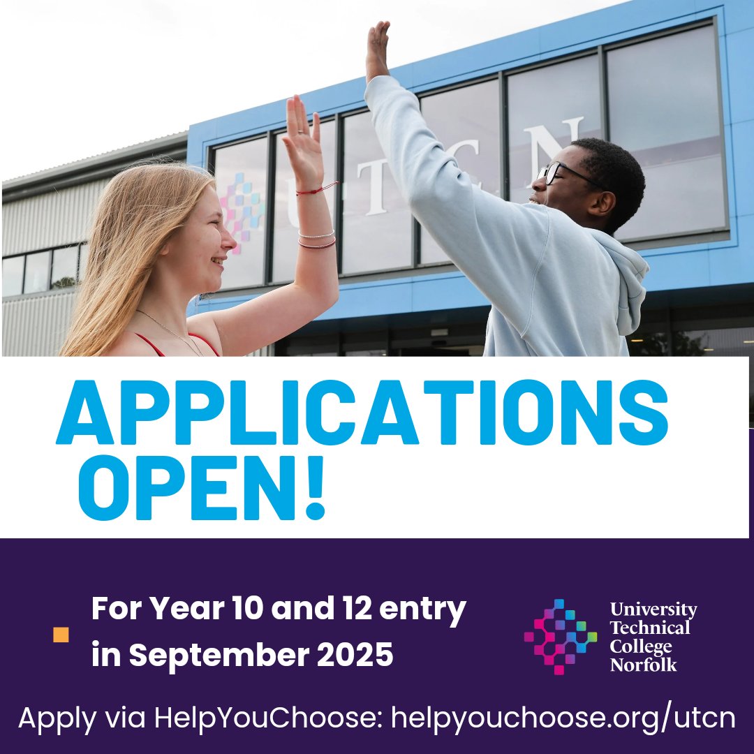 🌟 Applications for UTCN Now Open for September 2025! 🌟

With state-of-the-art facilities, expert teaching staff, and a curriculum designed to prepare you for a bright future, there's no better place to fuel your passion for learning and innovation.

utcn.org.uk/217/apply-now