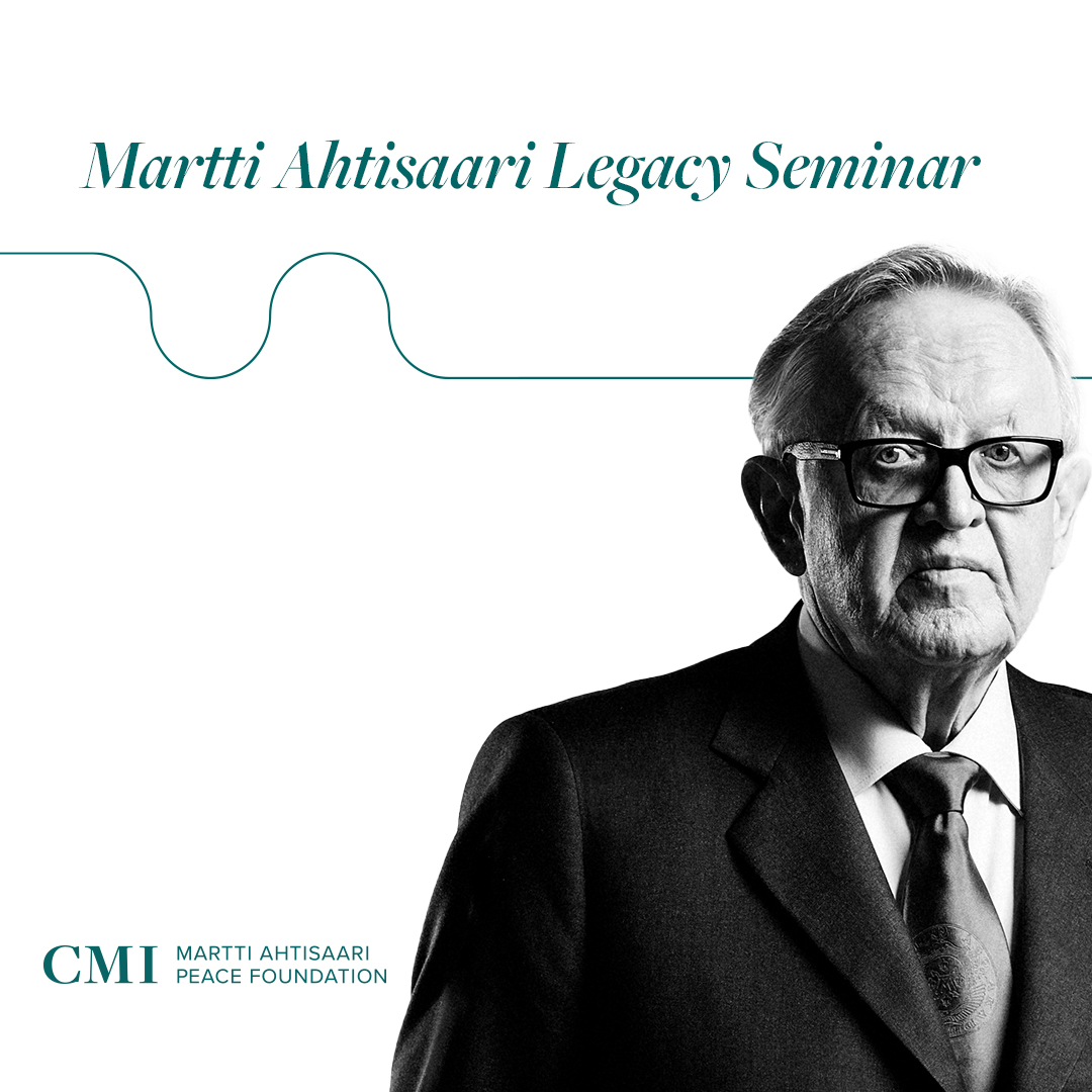 Conversations about peace are urgently needed as the space for it has narrowed. With the Martti Ahtisaari Legacy Seminars, we wish to spark dialogue on the future of peacemaking in an increasingly unstable world. #AhtisaariLegacy cmi.fi/2024/09/30/cmi…