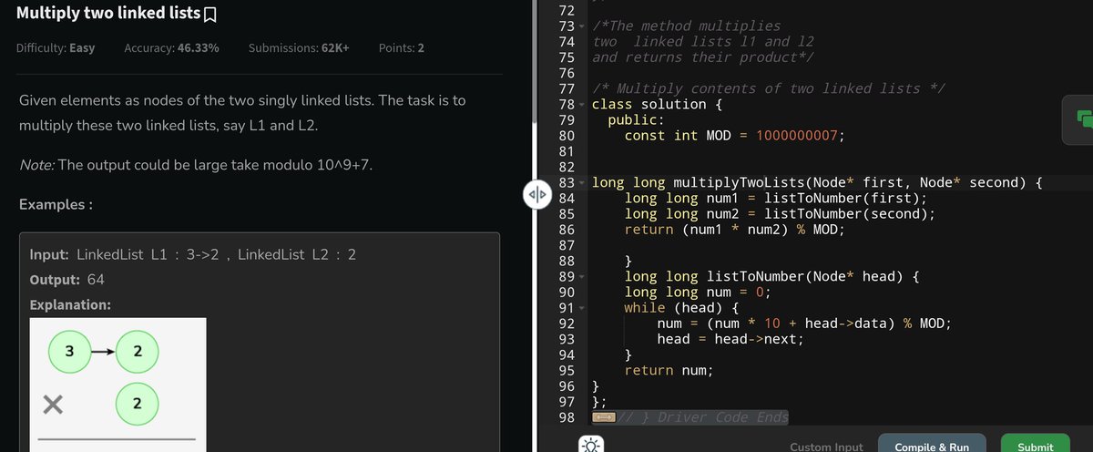Pprratikk's tweet image. Day 20 of 21 days coding challenge
@geeksforgeeks
@DeutscheBank
#21DaysOfCoding #CodingChallengeg #LearnToCode #GeekForGeeks #ING #DeutscheBank #geekstreak2024