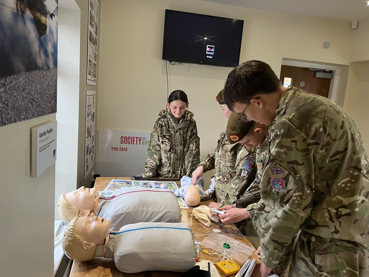 CCF Open Evening. The weather let us down but the few pupils and parents who attended enjoyed getting to grips with everything from the laser shotguns and air rifle range to stands on First Aid, Fieldcraft and trips. Thank you to members of NWHQ CTT who helped with the event