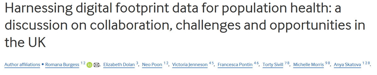 Digital Footprints Lab (@data_donation) on Twitter photo Congrats to <a href="/Romana159/">Dr. Romana Burgess</a> & collaborators in the <a href="/turinginst/">The Alan Turing Institute</a> Novel Data Linkages for Health and Wellbeing Interest Group on your recent publication in <a href="/BMJ_HCI/">BMJ Health & Care Informatics</a>. Make sure to check out the paper: informatics.bmj.com/content/31/1/e…
<a href="/BristolUni/">University of Bristol</a> <a href="/mrc_ieu/">MRC IEU</a> <a href="/SmartDataRes/">Smart Data Research UK</a> Congrats to <a href="/Romana159/">Dr. Romana Burgess</a> & collaborators in the <a href="/turinginst/">The Alan Turing Institute</a> Novel Data Linkages for Health and Wellbeing Interest Group on your recent publication in <a href="/BMJ_HCI/">BMJ Health & Care Informatics</a>. Make sure to check out the paper: informatics.bmj.com/content/31/1/e…
<a href="/BristolUni/">University of Bristol</a> <a href="/mrc_ieu/">MRC IEU</a> <a href="/SmartDataRes/">Smart Data Research UK</a>