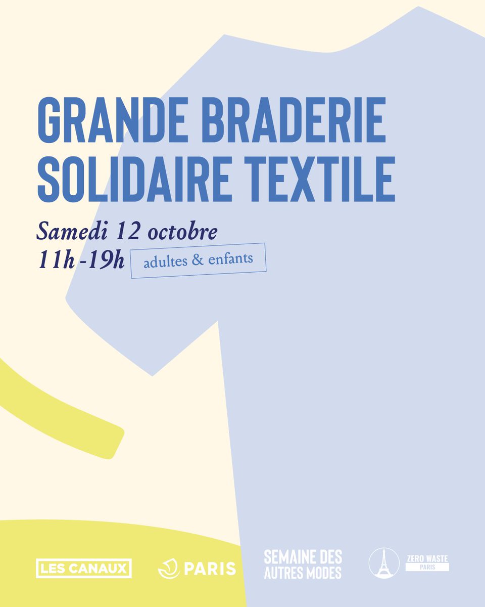 Les_Canaux's tweet photo. 📢 À l’occasion de la Semaine des Autres Modes 2024, la braderie solidaire des Canaux fait son grand retour !
🗓️Samedi 12 octobre, de 11h à 19h, venez découvrir une sélection de vêtements, pour petits et grands, proposée par des acteurs de l’#ESS.
🔎https://t.co/irYwTCQhev https://t.co/HD8WWLArUb