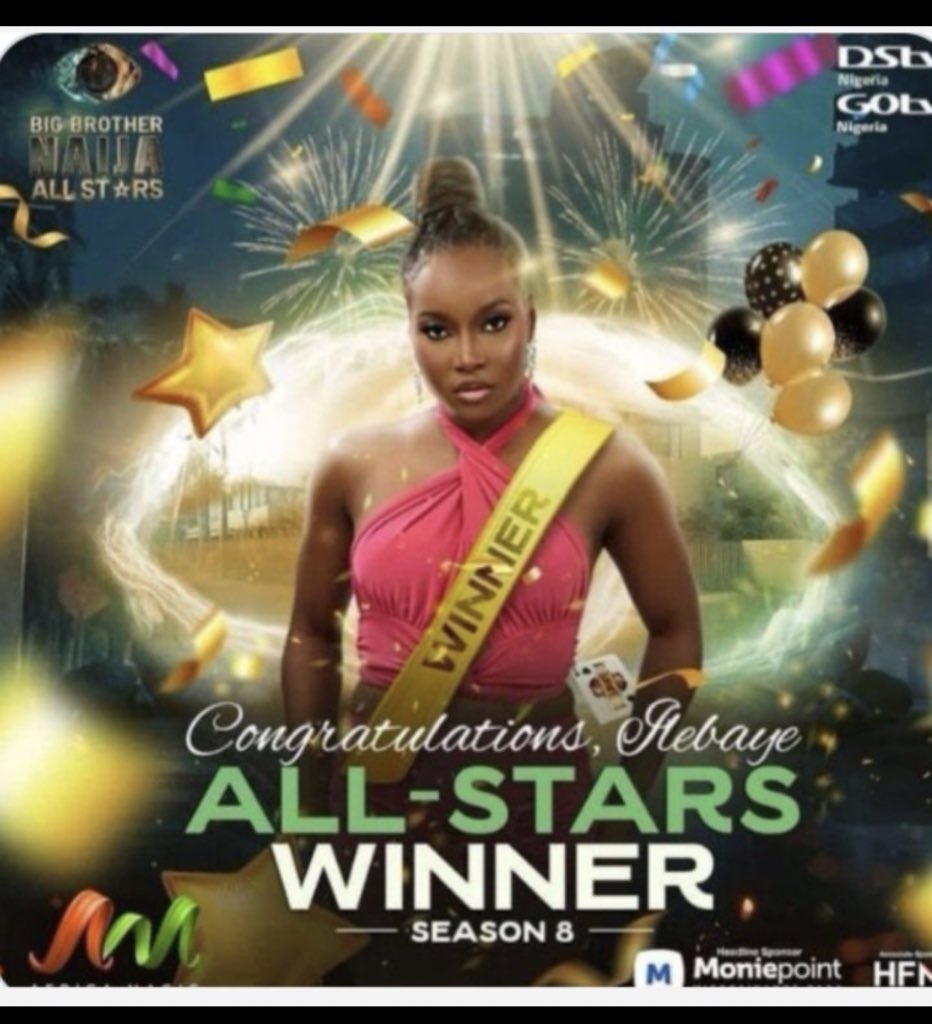 You not lying at all🏆❤️😁

ILEBAYE 1 YEAR WINNERVERSARY
#BBNaija