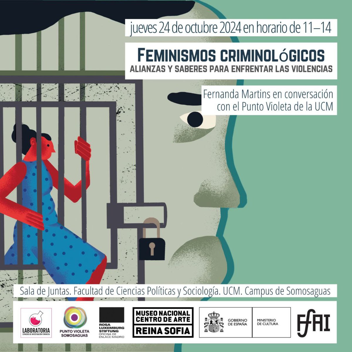 El 24 de octubre a las 11h Fernanda Martins presentará su libro "Feminismo criminológicos" y estará conversando nosotras sobre acoso en la Universidad. ¡Venirse! Mil gracias a <a href="/LaLaboratoria/">La Laboratoria</a> por la organización.