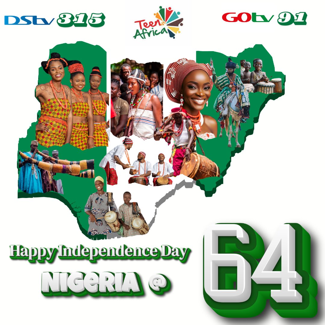 teenafricatv's tweet photo. Oh God of Creation, direct our noble cause, guide our leaders right, help our youth the truth to know. In love and honesty to grow, and living just and true.
Happy Independence Day Nigeria.
#teenafricatv #dstv315 #gotv91 #nigeria@64 #independenceday #teens #africa. https://t.co/hbf8cuqI6R