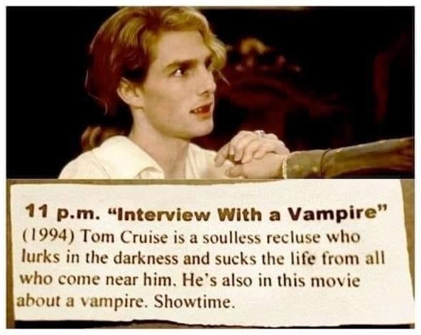 Rafa Tapounet (@rafatapounet) on Twitter photo La mención a 'Entrevista con el vampiro' en el último episodio de <a href="/NocturnaMarea/">Marea Nocturna</a> me ha hecho pensar en la mejor reseña breve jamás publicada. La mención a 'Entrevista con el vampiro' en el último episodio de <a href="/NocturnaMarea/">Marea Nocturna</a> me ha hecho pensar en la mejor reseña breve jamás publicada.