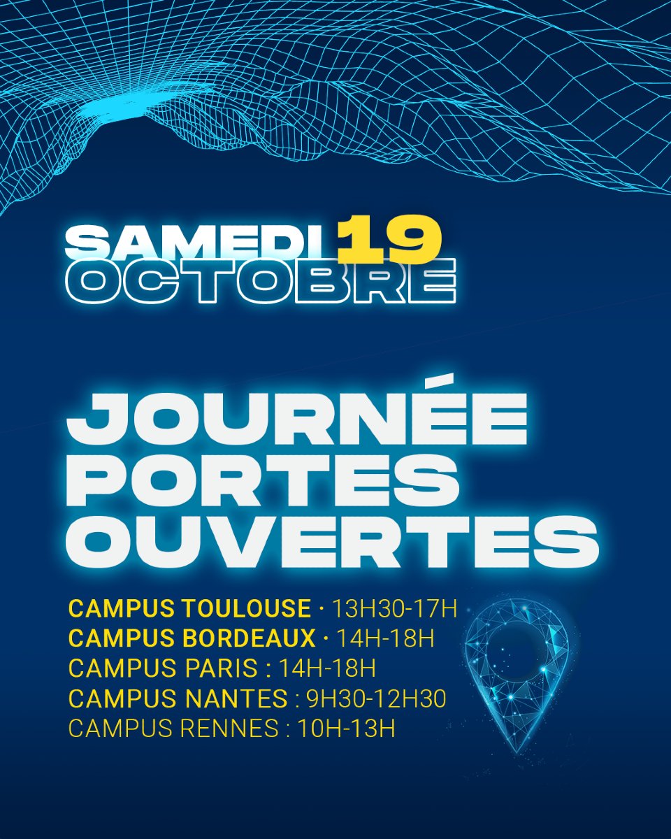 Nous sommes ravis de vous partager les dates des portes ouvertes d'Octobre 2024 sur le campus de l'ESGI ! 

#esgi #esgisquad #esgijpo #journéeportesouvertes #rentrée
