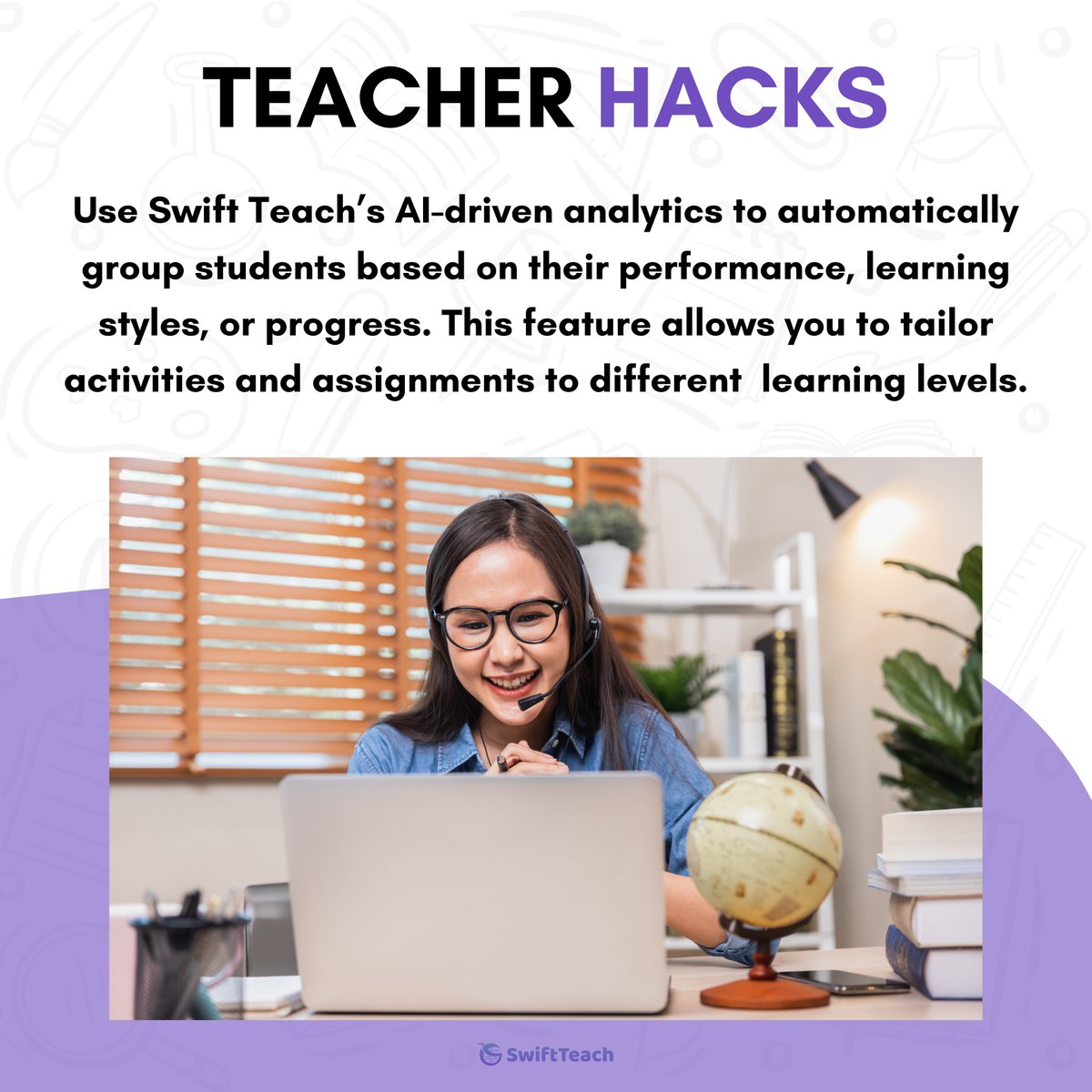 swift_teach's tweet image. Using Swift Teach you can automate student grouping for differentiated learning 👥
This is done through AI-driven analytics, which automatically group students based on their performance, learning styles, or progress 📚
