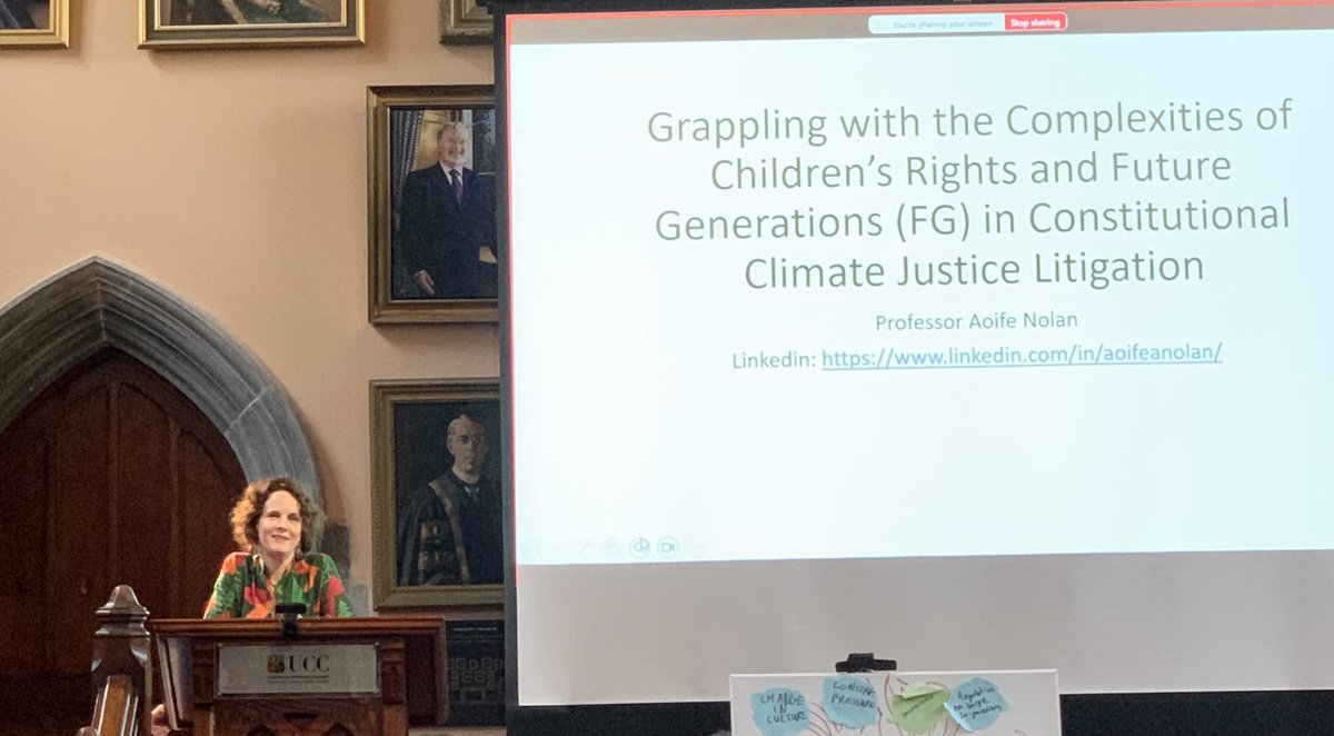 Bruce_Adamson's tweet photo. The brilliant Prof Aoife Nolan @commentator01 Grappling with the complexities of Children’s Rights and Future Generations in Constitutional Climate Justice Litigation.
#YCJConference @YouthClimateJ https://t.co/Sw2cQCDUAv