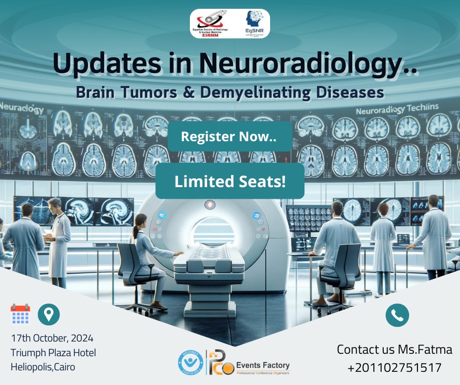 Pco_Academy's tweet photo. ๐ท๐ท Exciting Neuroradiology Update Alert! ๐ท๐ท
A groundbreaking event that will elevate your knowledge in the field of neuroradiology!
๐ท For More Information:
Ms. Fatma Hamed: https://t.co/mzI0TtZj7i
Powered by
#PCO
#radiology #neuroradiology #neurology #ESRNM #EgSNR https://t.co/jrsc1gODcr