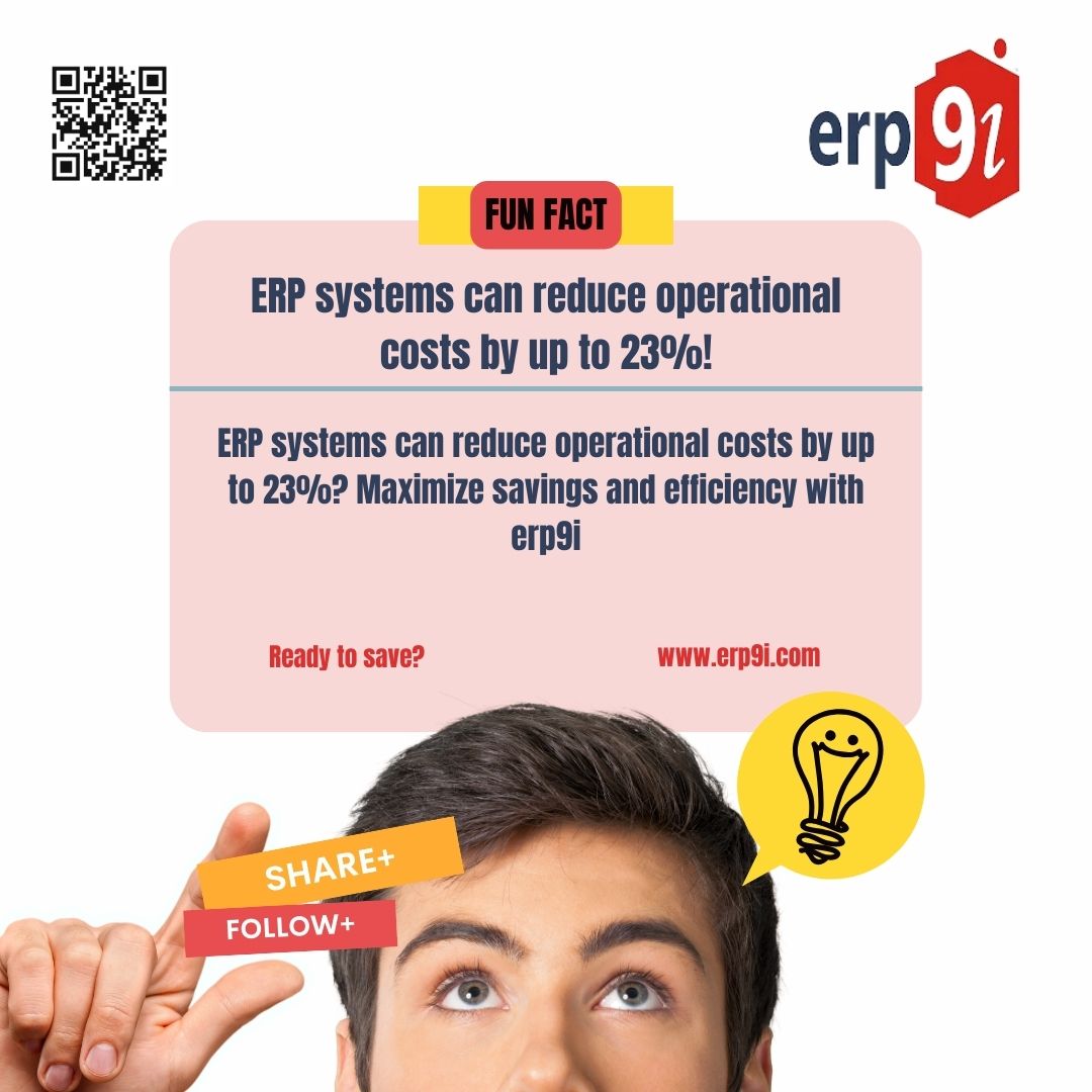 OptCRM's tweet photo. Did you know ERP systems can reduce operational costs by up to 23%? Maximize savings and efficiency with ERP9i. Ready to save? https://t.co/Y4UZiJSZzH #FunFact #BusinessSavings #CostReduction #ERP9i https://t.co/p28CjWUhgm