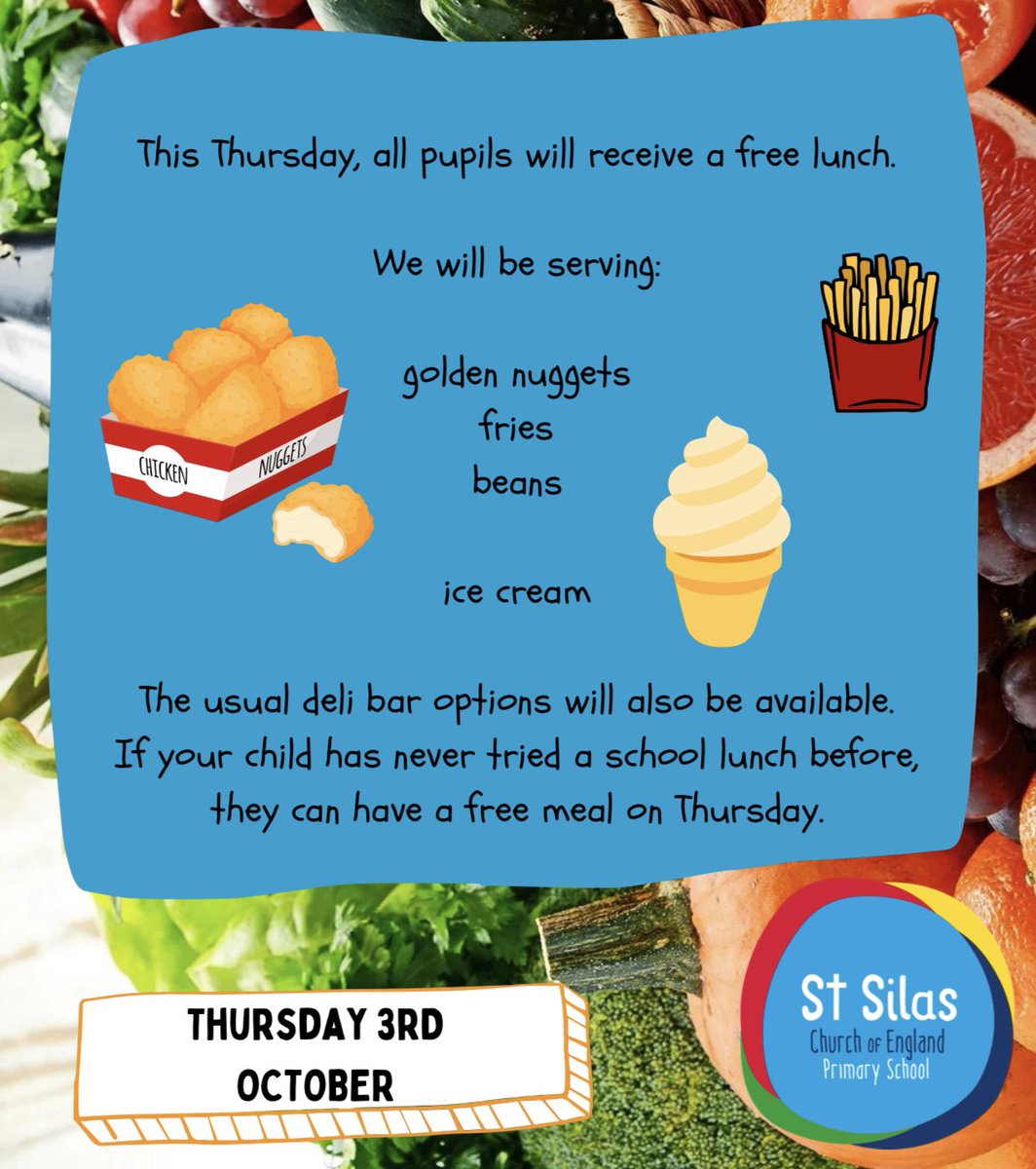 📣 FREE SCHOOL LUNCH 📣 Every child in school will get a free school meal this Thursday. Don’t forget - your child could be entitled to a free school meal every day. Speak to the school office on 0151 7276067 for help with your application.