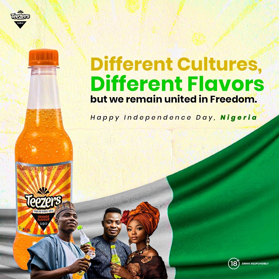 TeezersNG's tweet photo. Cheers to 64 years of independence and fun. This Independence Day, we celebrate Nigeria and the joy that comes with freedom. Happy Independence Day, Nigeria
#Teezers #TeezersNG #MastersOfFun #NigeriaAt64 #IndependenceDay #NigeriaIndependence https://t.co/D2Z06f765N