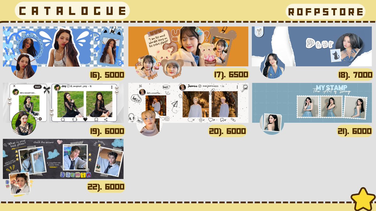 RofPstore's tweet photo. 𝗢𝗽𝗲𝗻 𝗥𝗲𝗾𝘂𝗲𝘀𝘁 ⭐
a retweet is really appreciated!

😻 Hello! yuks jajan layout by request sesuai chara/muse yang kamu mau! fee 2k kalau fotonya mau dicariin🗂️

keterangan untuk tiap layout bisa cek di ALT ya! scroll down untuk cek results nya💫

thank youu💛
#zonauang https://t.co/fffnhFmvPV