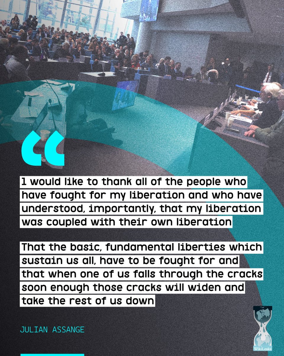 Julian Assange's closing remarks at PACE in Strasbourg end with a standing ovation:

"In 2010 I was living in Paris. I went to the United Kingdom and never came back, until now. It’s good to be back. It’s good to be amongst people who – as we say in Australia – who give a damn.
