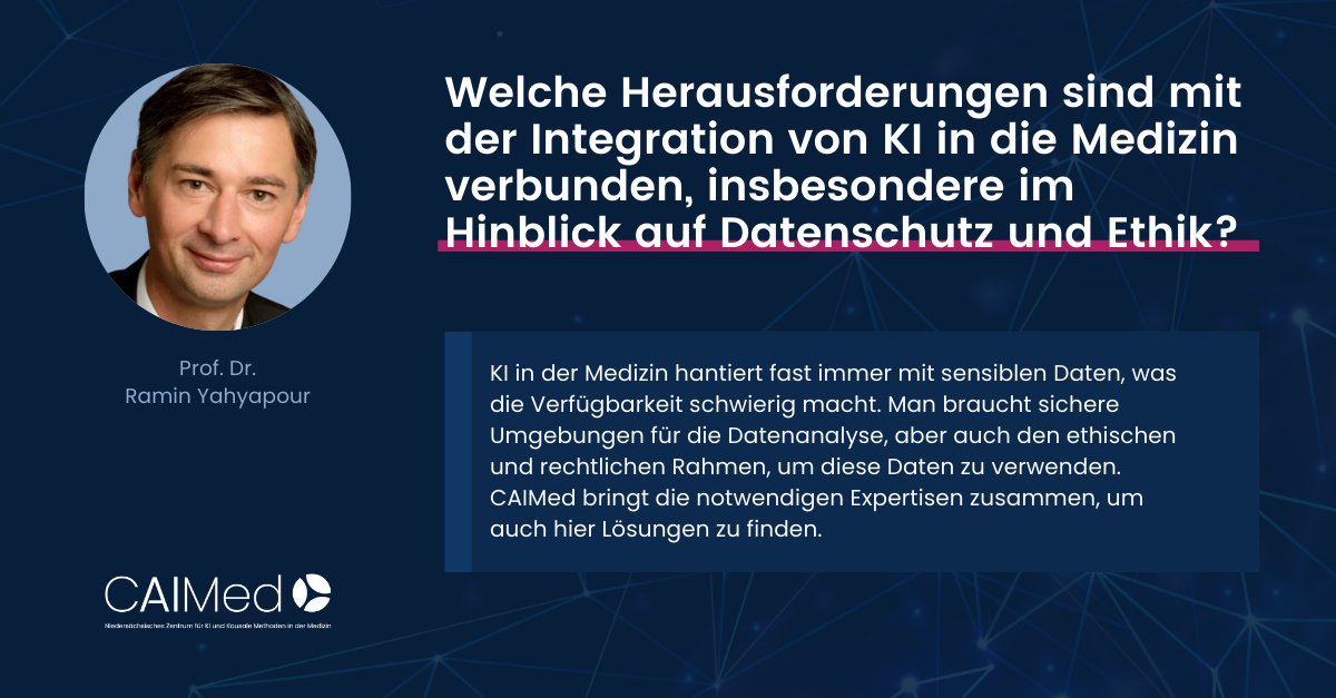 ❓"3 Fragen an..." startet in die 5. Runde!

Heute beantwortet CAIMed-Direktor Prof. Dr. Ramin Yahyapour unsere Fragen. Seine wissenschaftlichen Schwerpunkte liegen in daten- und rechenintensiven Anwendungen, Cloud Computing und Data Science Infrastrukturen.

#CAIMed #KI
