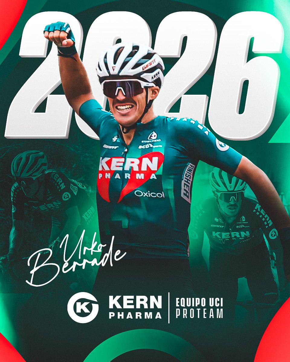 ✨ 𝗨𝗥𝗞𝗢 𝗕𝗘𝗥𝗥𝗔𝗗𝗘 𝗿𝗲𝗻𝘂𝗲𝘃𝗮 𝗵𝗮𝘀𝘁𝗮 𝟮𝟬𝟮𝟲 ✨

🙌 El vencedor de etapa en #LaVuelta24 se compromete con el EQUIPO KERN PHARMA dos años más

💚"Un vínculo especial con el que seguiremos trabajando para llegar aun más lejos" [Berrade] 

➡️equipokernpharma.com/actualidad/urk…