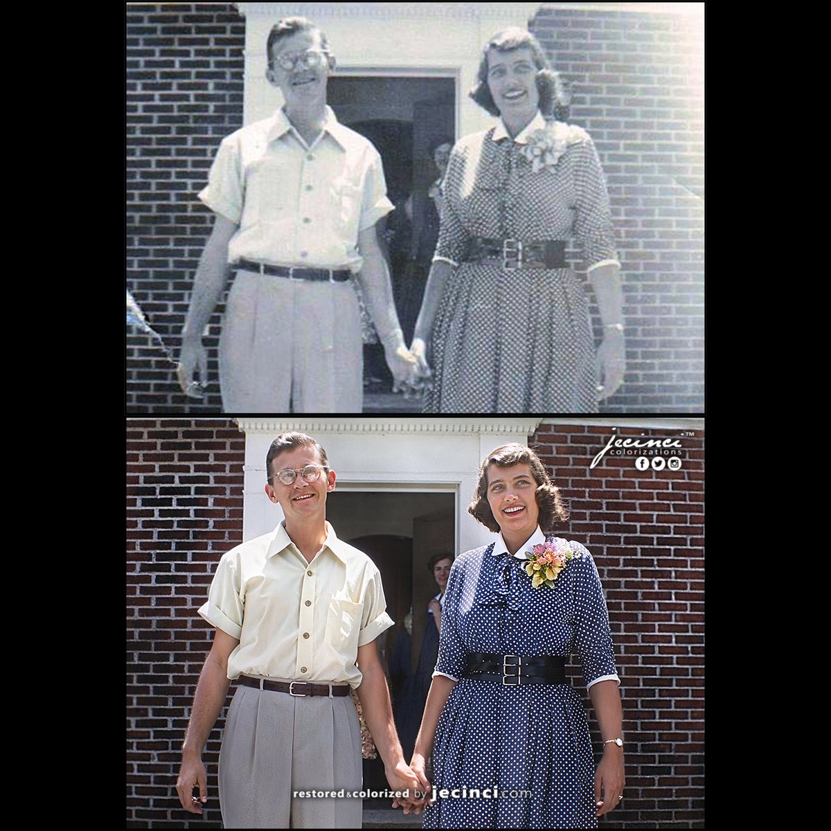 Young love 📷
--------------
#colorized #restored #enhanced #refreshed
#FamilyPhoto #SurpriseGift #Memories #FamilyTree