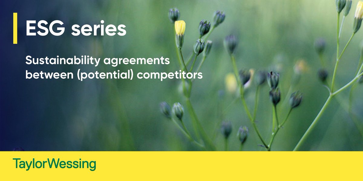 🌍♻️ New article alert in our #ESG series: our experts explore how #sustainability agreements can help businesses collaborate in the green transition while staying compliant with competition law: bit.ly/3Y2Kvvx

#SustainabilityAgreements #GreenTransition #CompetitionLaw
