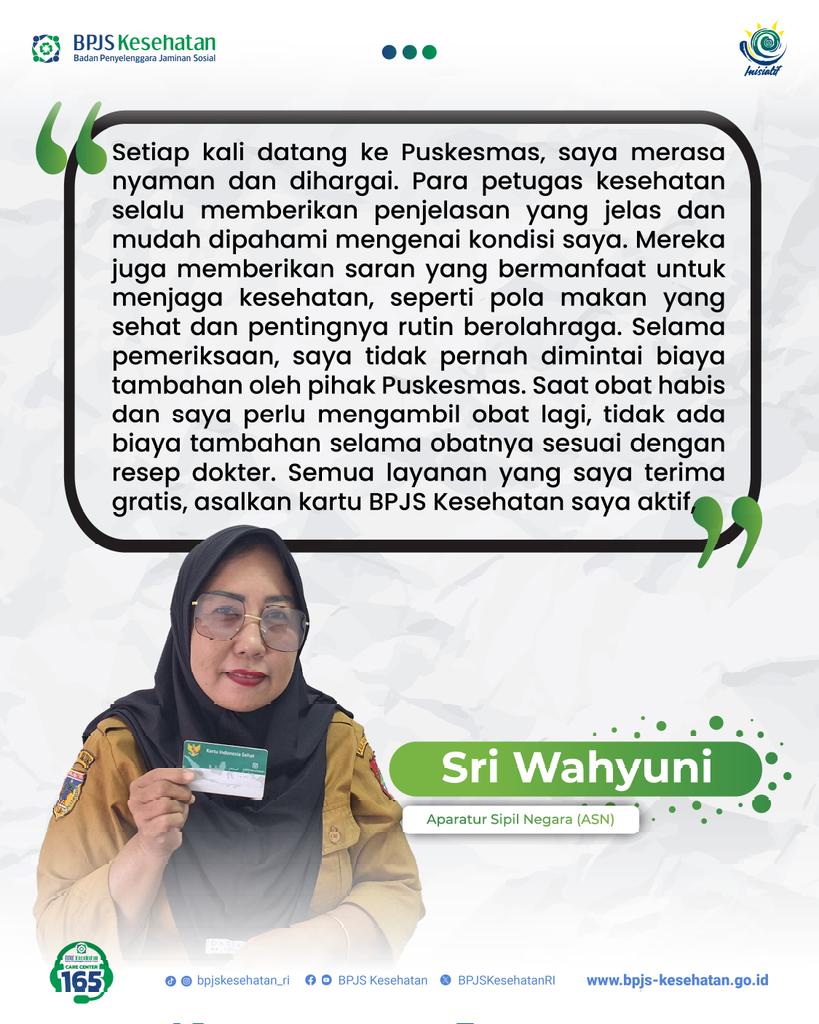 BPJSKesehatanRI's tweet photo. Peserta JKN ini rasakan kualitas layanan kesehatan di Puskesmas yang semakin nyaman dan berkualitas

#BPJSKesehatan
#SatuDekadeJKN
#BPJSMakinMudah
#BPJSMakinCepat
#BPJSSetara https://t.co/GNgO7bPLEw