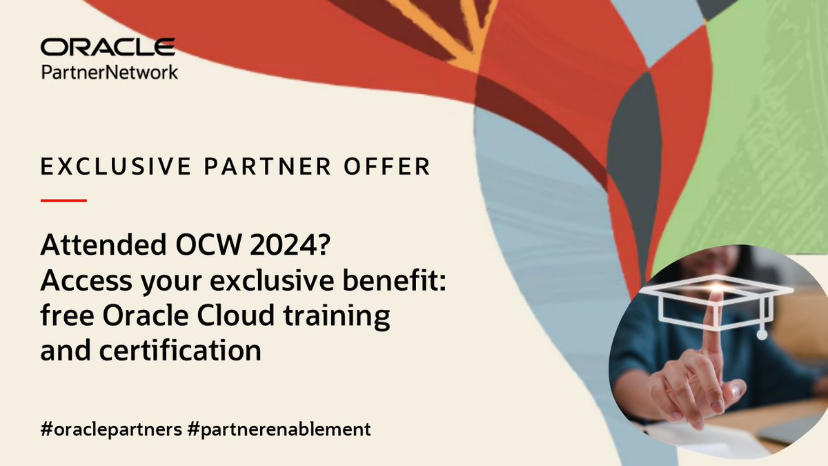 #Oraclepartners - this one's for you! If you attended #CloudWorld you qualify to activate a special Learning Subscription! Access free training &amp; 3 free exam attempts - offer valid until November 11th: tinyurl.com/3xfrp3yx #emeapartners #partnerenablement @Oracleemeaps #ocw