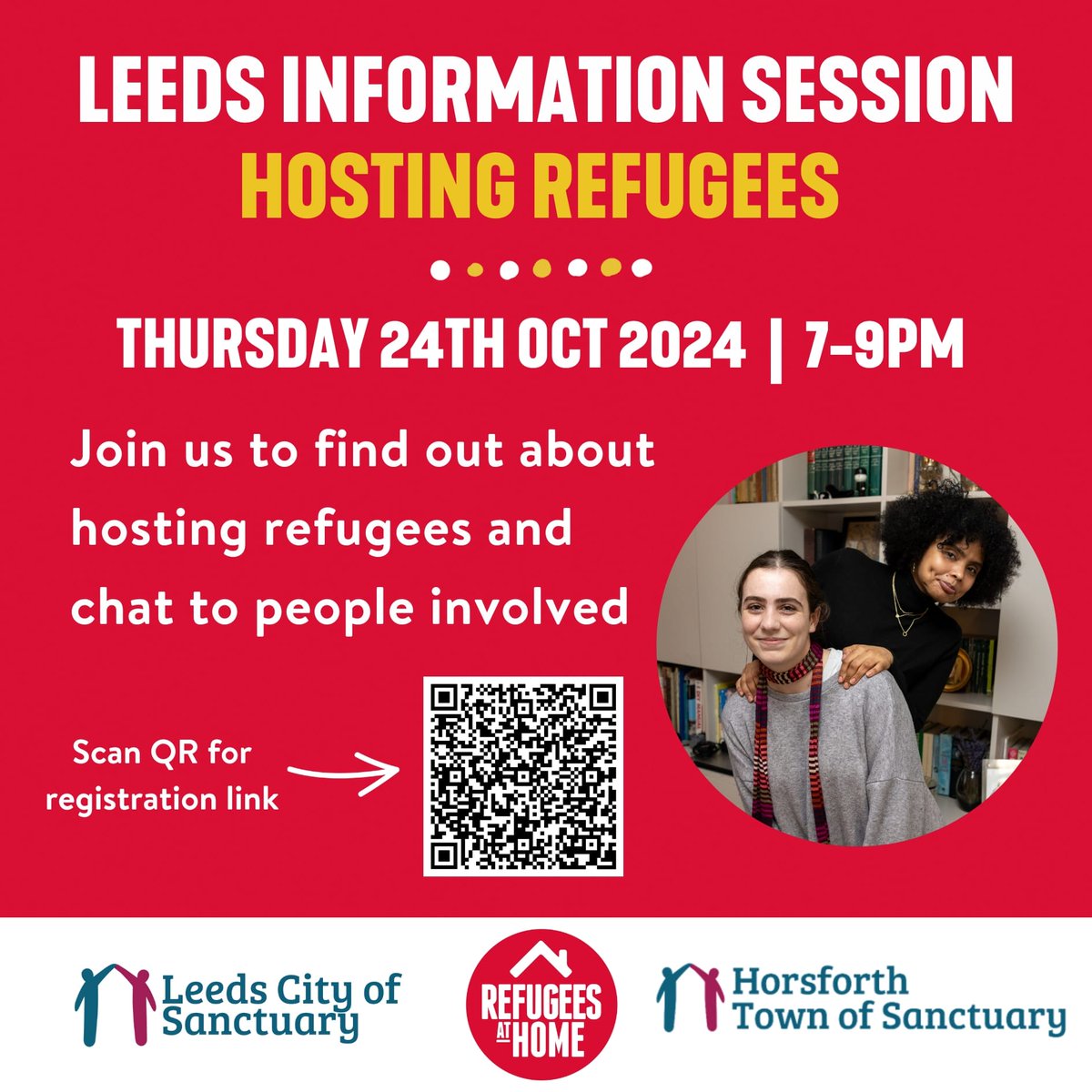 Rose McCarthy (@roseatmccarthy) on Twitter photo Hi All,
Please help promote this hosting event on Thursday 24th October. Leeds desperately needs short term hosts to prevent newly granted refugees becoming homeless whilst they look for rented accommodation <a href="/RefugeesAtHome/">Refugees at Home🧡</a> <a href="/retas/">れたす</a> <a href="/LCILeeds/">Leeds Church Institute</a> <a href="/LeedsPlayhouse/">Leeds Playhouse</a> <a href="/MaternityS_YH/">Yorkshire and Humberside maternity Stream CoS</a> Hi All,
Please help promote this hosting event on Thursday 24th October. Leeds desperately needs short term hosts to prevent newly granted refugees becoming homeless whilst they look for rented accommodation <a href="/RefugeesAtHome/">Refugees at Home🧡</a> <a href="/retas/">れたす</a> <a href="/LCILeeds/">Leeds Church Institute</a> <a href="/LeedsPlayhouse/">Leeds Playhouse</a> <a href="/MaternityS_YH/">Yorkshire and Humberside maternity Stream CoS</a>