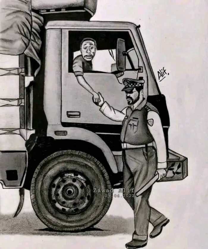 Drivers like this type of handshake with traffic police, is it a must?  😂😂🤣