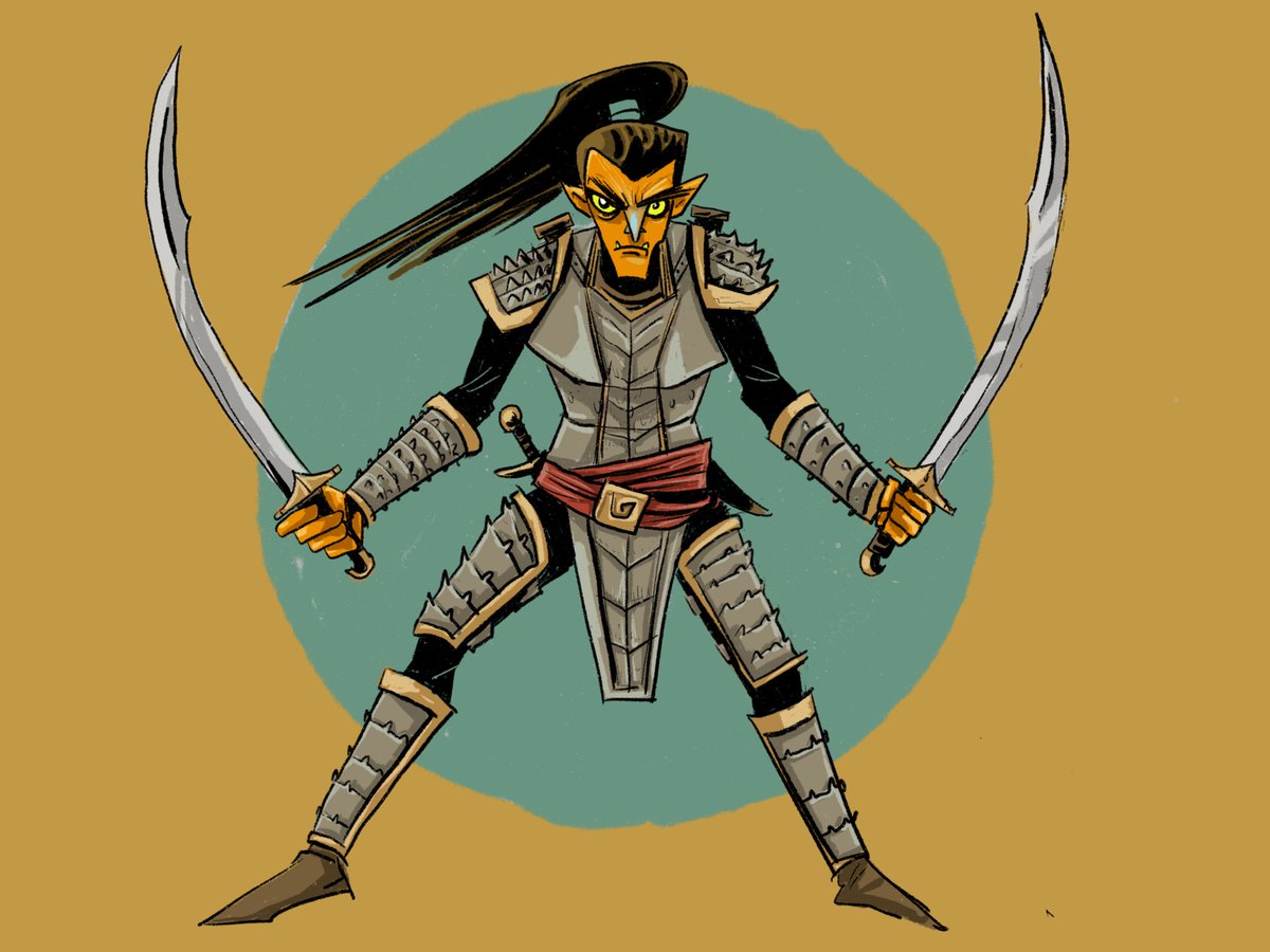 Here's a Hobgoblin warrior drawn in <a href="/Procreate/">Procreate</a>. Loving the textures in the dry brushes.