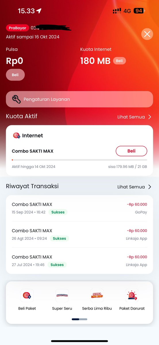 xdultramilk's tweet photo. ka @Telkomsel beli kuota internet di mytelkomsel, pembayaran sudah berhasil lewat linkAja tapi kuota internet nya belom bertambah. helpp https://t.co/QX0uiCQ6cG