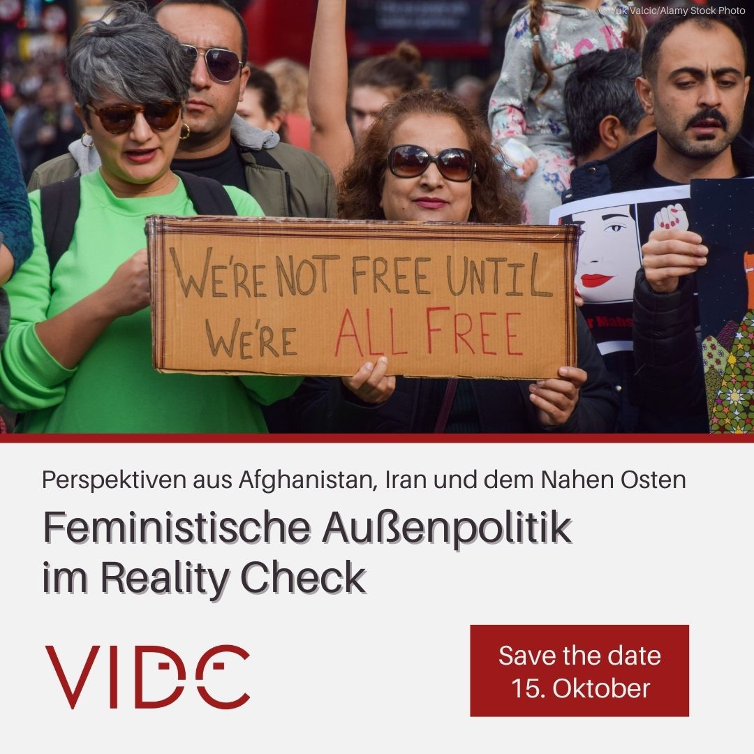 Welche Erwartungen haben iranische, arabische oder  afghanische Aktivist*innen an eine feministische Außenpolitik des globalen Nordens? 
Am 15.10. diskutieren wir Möglichkeiten &amp; Realitäten feministischer Außenpolitik im Hinblick auf die Länder des Mittleren und Nahen Ostens.