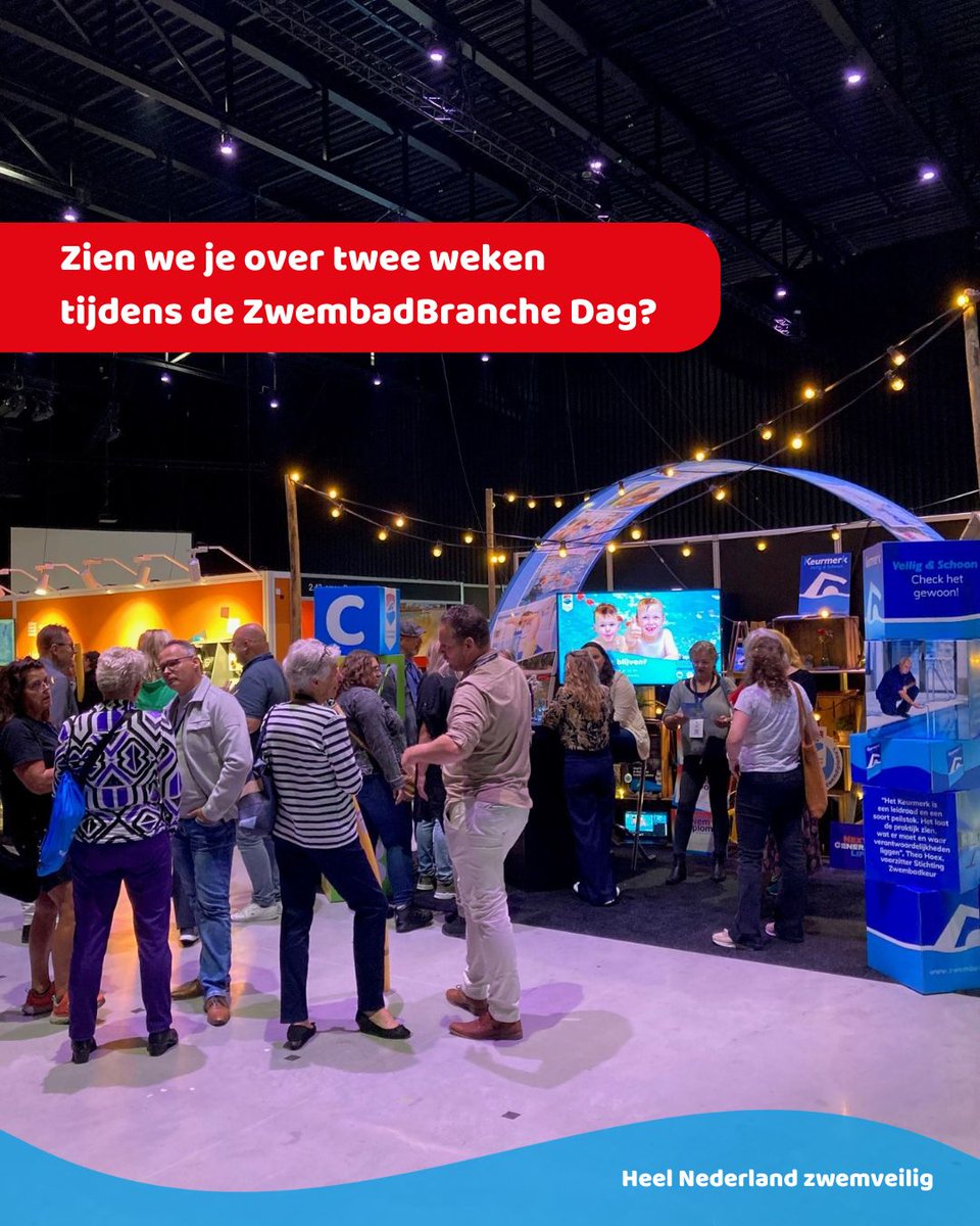 𝗭𝗶𝗲𝗻 𝘄𝗲 𝗷𝗲 𝗼𝗽 𝗼𝗻𝘇𝗲 𝘀𝘁𝗮𝗻𝗱 𝘁𝗶𝗷𝗱𝗲𝗻𝘀 𝗱𝗲 𝗭𝘄𝗲𝗺𝗯𝗮𝗱𝗕𝗿𝗮𝗻𝗰𝗵𝗲 𝗗𝗮𝗴? 👋💦

Op 15-10 is het zover, de ZwembadBranche Dag! Hét feestje voor professionals die werkzaam zijn in de zwembranche. Info en gratis aanmelden 👉 i.snoball.it/p/kTFR/l/2