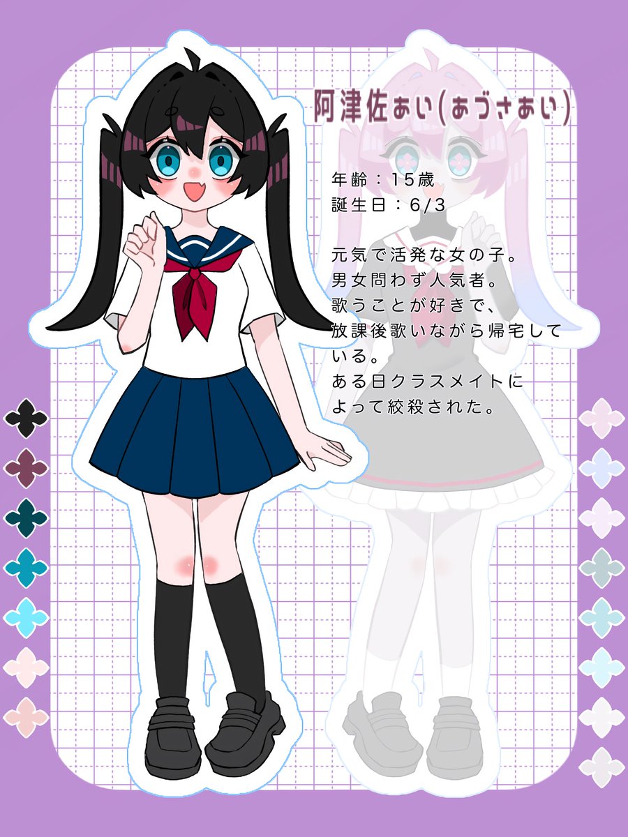 melancholyrex's tweet image. 創作っ子の紹介
1、あいちゃん