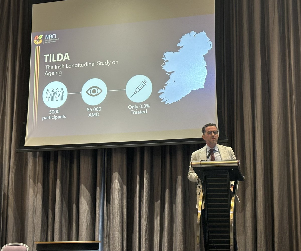 eyedoctorsIRL's tweet image. Guest speaker Prof John Nolan explains the ‘Role of #Nutrition in #ProtectingVision - Evidence for Targeted Nutrition to Improve #VisualFunction #eyecareinfocus24 #NutritionResearchCentreIreland