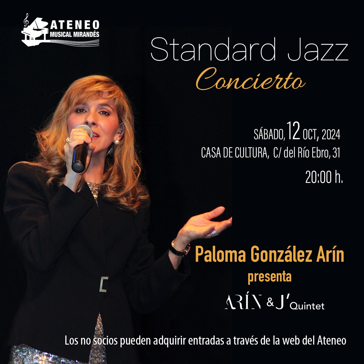 Paloma__Arin's tweet photo. 🎶✨ Estoy emocionada de invitaros a un evento muy especial: el #concierto de "ARÍN &amp; J'QUINTETO” a #Ritmo #Jazz, el próximo 12 de octubre en #MirandadeEbro, mi ciudad natal. 
Los clásicos del jazz sonarán a través de arreglos diferentes.  Estoy deseando que llegue el día!!!! https://t.co/5t846YUmaS